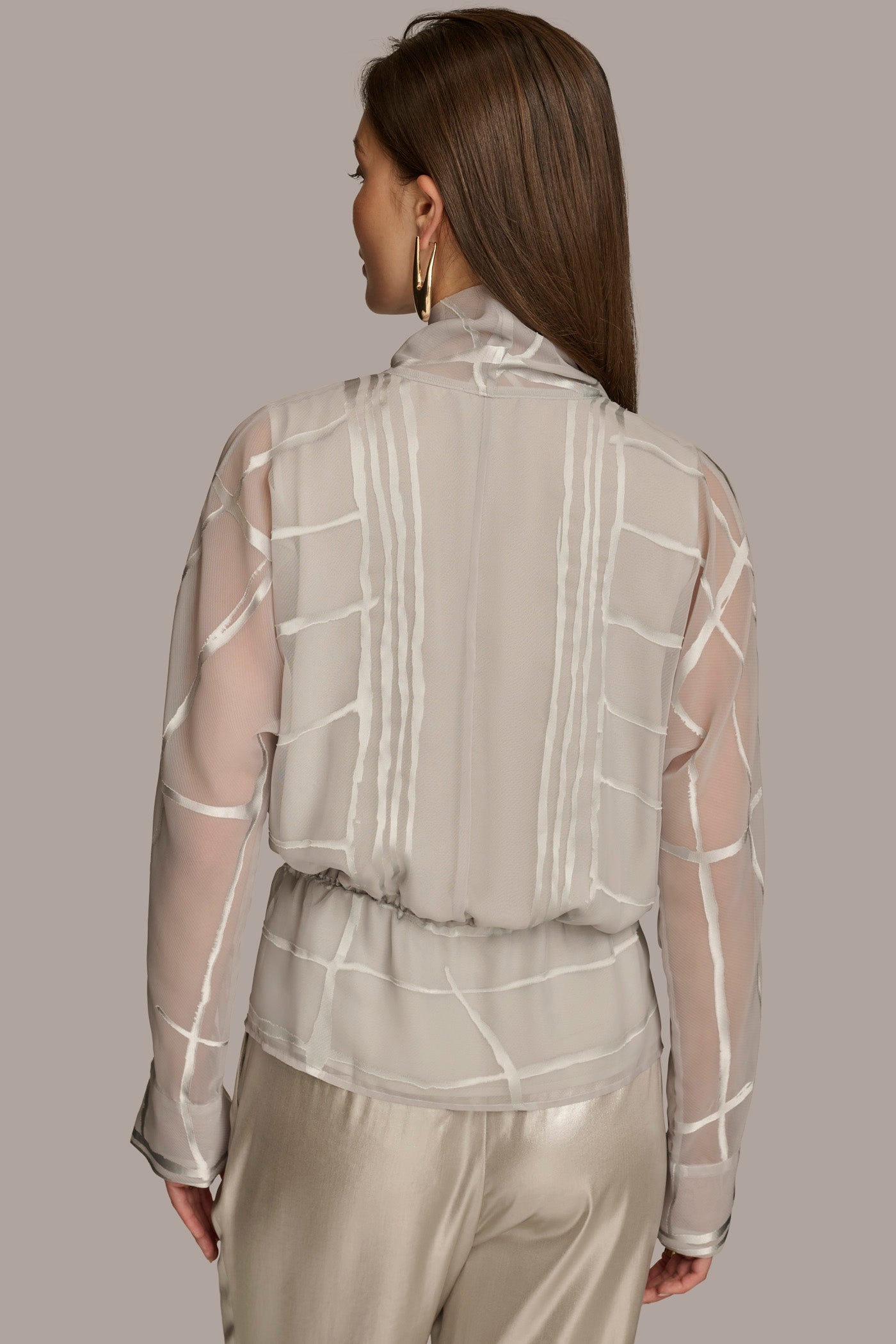 (image for) ACCLAIMED BURNOUT FAUX WRAP BLOUSE